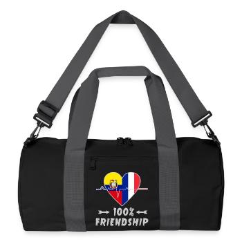 Ecuador und Frankreich 100% Freundschaft - Recycelte Duffel Bag - Schwarz/Graphitgrau - Vorne