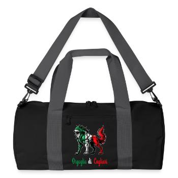 Der stolz von Cagliari Italien Flagge - Recycelte Duffel Bag - Schwarz/Graphitgrau - Vorne