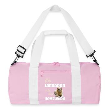 Devoirs du Labrador - Sac de sport recyclé - rose/blanc - Devant