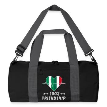 Le Nigeria et l'Italie : amitié à 100 % - Sac de sport recyclé - noir/gris graphite - Devant