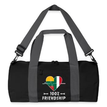 Lithuania and Italy 100% friendship - Recycled Duffel Bag - black/graphite grey - Front
