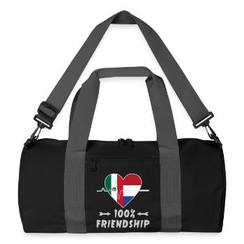 Mexico and Netherlands 100% friendship - Recycled Duffel Bag - black/graphite grey - Front