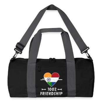 Indien und Niederlande 100% Freundschaft - Recycelte Duffel Bag - Schwarz/Graphitgrau - Vorne