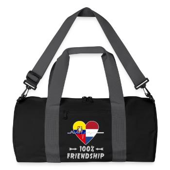 Ecuador und Niederlande 100% Freundschaft - Recycelte Duffel Bag - Schwarz/Graphitgrau - Vorne