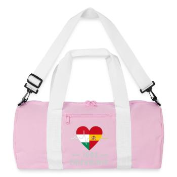 Ungarn und Spanien 100% Freundschaft - Recycelte Duffel Bag - Rosa/Weiß - Vorne