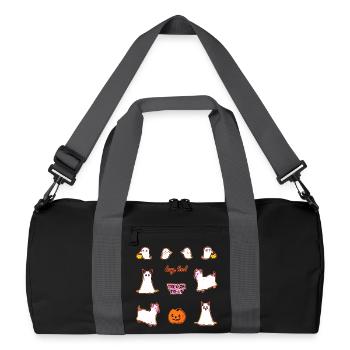 Süßes oder Saures - Niedliche Cartoon-Tiergeister - Recycelte Duffel Bag - Schwarz/Graphitgrau - Vorne