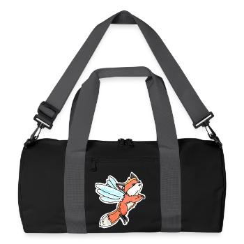 Fantastique, fée volante renard - Sac de sport recyclé - noir/gris graphite - Devant