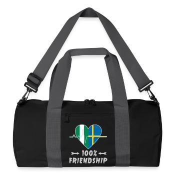 Le Nigeria et la Suède : une amitié à 100 % - Sac de sport recyclé - noir/gris graphite - Devant
