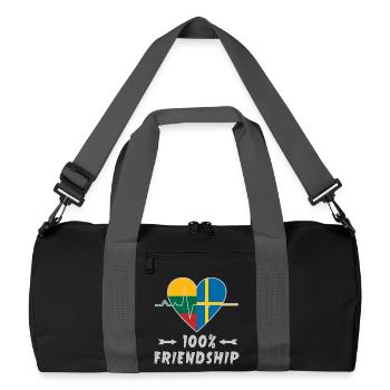 Lithuania and Sweden 100% friendship - Recycled Duffel Bag - black/graphite grey - Front