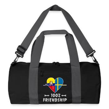 Ecuador und Schweden 100% Freundschaft - Recycelte Duffel Bag - Schwarz/Graphitgrau - Vorne