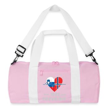 Slowenien und Norwegen 100% Freundschaft - Recycelte Duffel Bag - Rosa/Weiß - Vorne