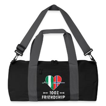 Le Nigeria et la Norvège : amitié à 100 % - Sac de sport recyclé - noir/gris graphite - Devant