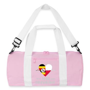 Uganda and Poland 100% friendship - Recycled Duffel Bag - pink/white - Front