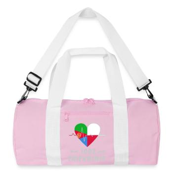 Eritrea und Polen 100% Freundschaft - Recycelte Duffel Bag - Rosa/Weiß - Vorne