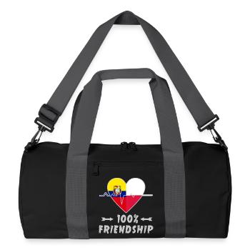Ecuador und Polen 100% Freundschaft - Recycelte Duffel Bag - Schwarz/Graphitgrau - Vorne