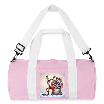Renne mignon - Sac de sport recyclé - rose/blanc - Devant