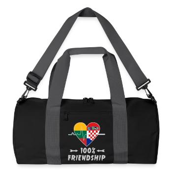 Lithuania and Croatia 100% friendship - Recycled Duffel Bag - black/graphite grey - Front
