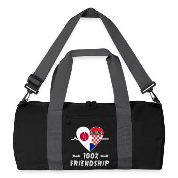 Japan and Croatia 100% friendship - Recycled Duffel Bag - black/graphite grey - Front
