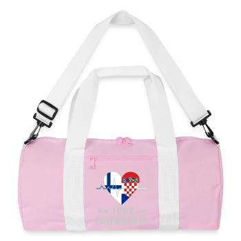 100 % amitié entre la Finlande et la Croatie - Sac de sport recyclé - rose/blanc - Devant