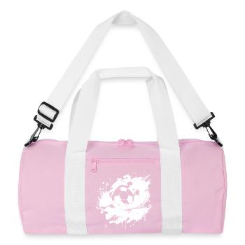 Lustiger Fußball - Recycelte Duffel Bag - Rosa/Weiß - Vorne