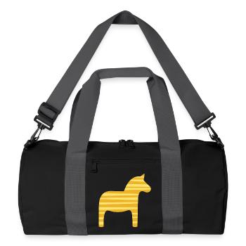 Dala Horse Stripes Sweden Scandinavian Xmas - Recycled Duffel Bag - black/graphite grey - Front
