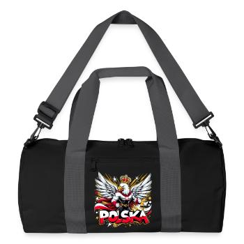 Polska Polen Adler Superheld Flagge Geschenk - Recycelte Duffel Bag - Schwarz/Graphitgrau - Vorne
