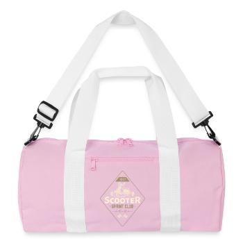 Retro Scooter Club – Vintage Rollermotiv - Recycelte Duffel Bag - Rosa/Weiß - Vorne