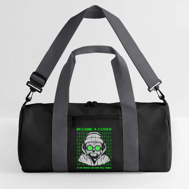 Became a Coder – Cyber Dog Binary Recycled Duffel Bag