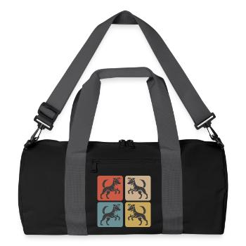 Jack Russell Terrier Design - Recycelte Duffel Bag - Schwarz/Graphitgrau - Vorne