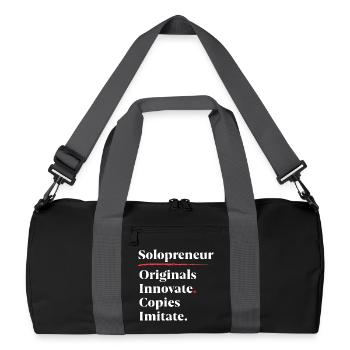 Les originaux innovent. Les copies imitent. [Blanc] - Sac de sport recyclé - noir/gris graphite - Devant