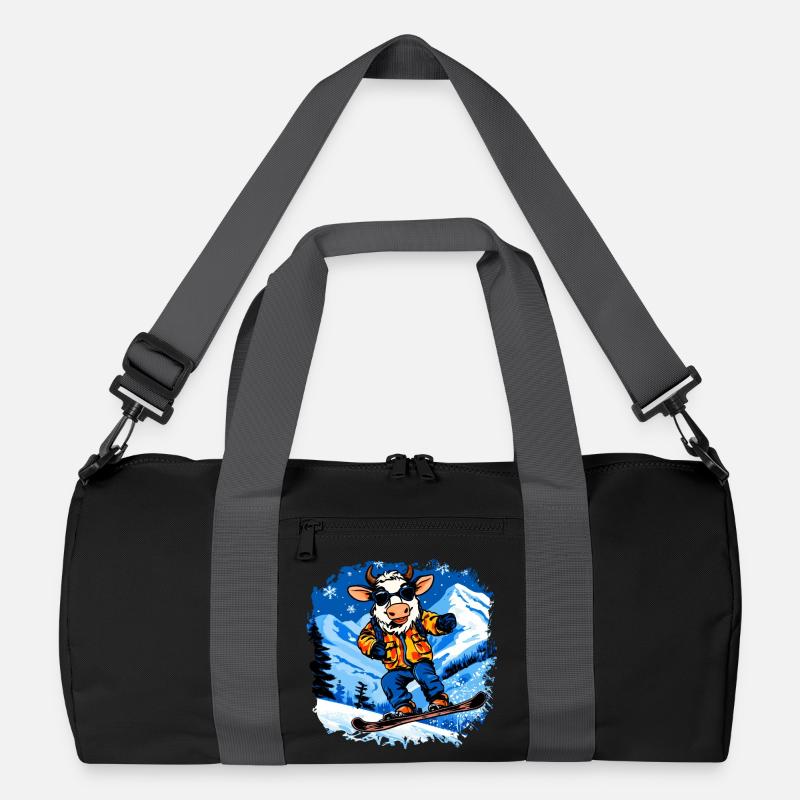 Kühe Snowboard / Snowboarder Kuh Recycelte Duffel Bag