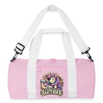 Barman Barmaid Licorne Cadeau - Sac de sport recyclé - rose/blanc - Devant