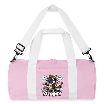 Dragon Maki Sushi Yummy Kawaii Gift - Recycled Duffel Bag - pink/white - Front
