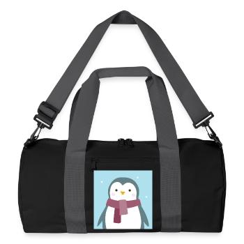 Affiche Pingouin Antarctique Pôle Sud Hiver Enfants Décoration - Sac de sport recyclé - noir/gris graphite - Devant