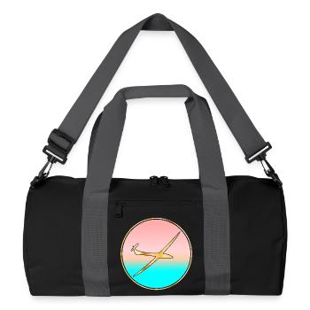 MEER SONNENUNTERGANG SEGELFLUGZEUG - Recycelte Duffel Bag - Schwarz/Graphitgrau - Vorne