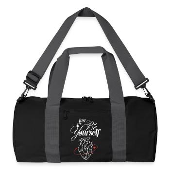 Just Be Yourself – Heart & Self-Love - Recycled Duffel Bag - black/graphite grey - Front