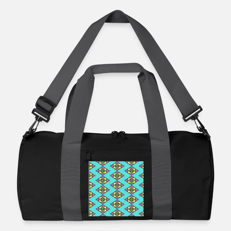 Repetitiver Kubismus - Recycelte Duffel Bag - Schwarz/Graphitgrau