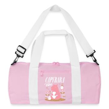 Ambiance détendue de Capybara - Sac de sport recyclé - rose/blanc - Devant