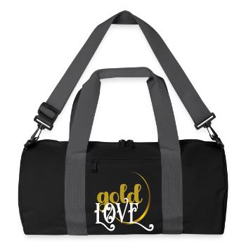 Elegant Gold and White Love Heart Design - Recycled Duffel Bag - black/graphite grey - Front