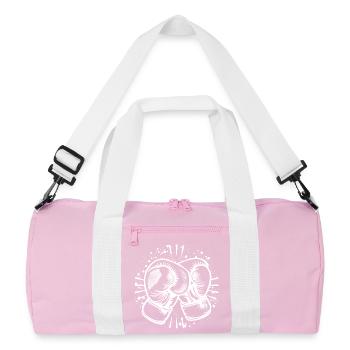 Boxing Gloves Drawing - Recycled Duffel Bag - pink/white - Front