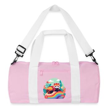 Panda Arc-en-Ciel au Repos - Sac de sport recyclé - rose/blanc - Devant