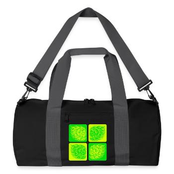 Crâne enflammé – Style motard et rocker - Sac de sport recyclé - noir/gris graphite - Devant