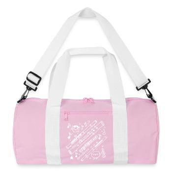 Flöte Cartoon Look - Recycelte Duffel Bag - Rosa/Weiß - Vorne