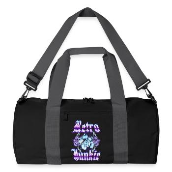 Retro Junkie – 90s Gothic Floral Style - Recycled Duffel Bag - black/graphite grey - Front