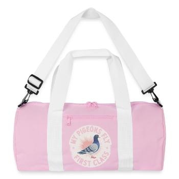 Pigeon Fancier Racing Pigeons Pigeons Shirt - Recycled Duffel Bag - pink/white - Front