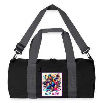 Hip-Hop Vibes – Rapper with Microphone - Recycled Duffel Bag - black/graphite grey - Front