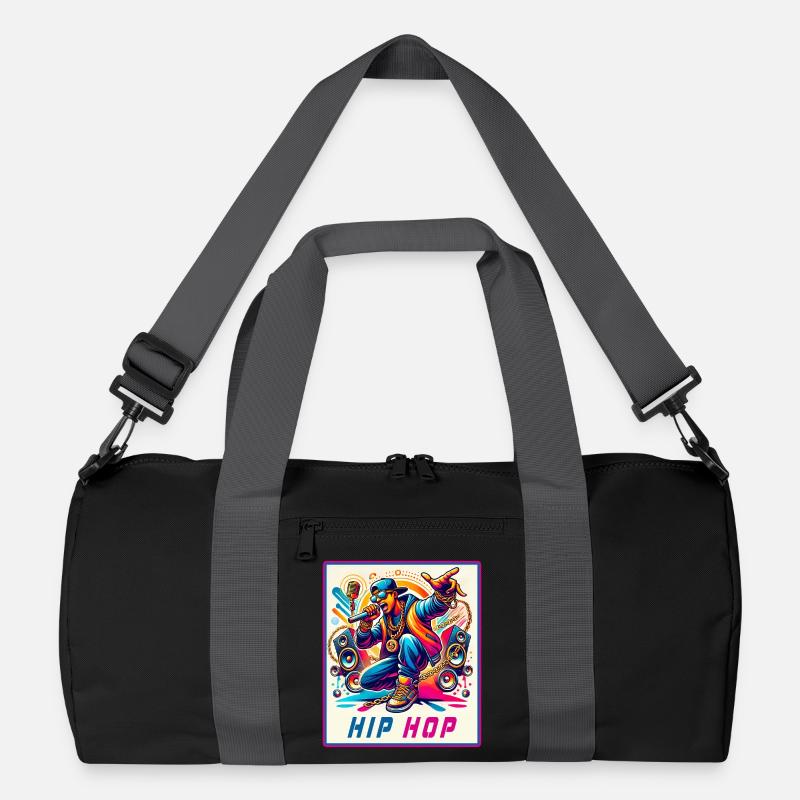 Hip-Hop Vibes – Rapper mit Mikrofon Recycelte Duffel Bag