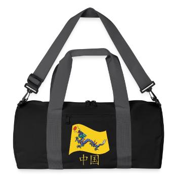 Ancient Chinese flag - Recycled Duffel Bag - black/graphite grey - Front
