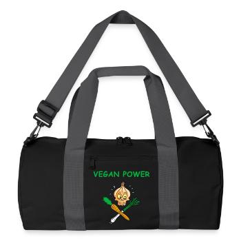 The power of vegans - Recycled Duffel Bag - black/graphite grey - Front