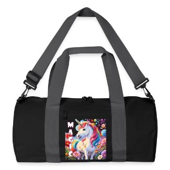 Licorne magique aux couleurs de l’arc-en-ciel animal de pouvoir - Sac de sport recyclé - noir/gris graphite - Devant